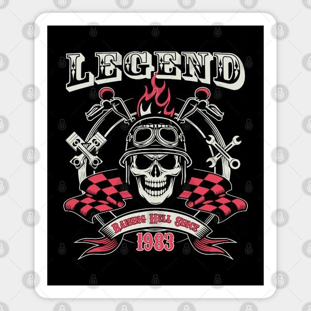 40th Birthday - Legend Raising Hell Since 1983 Magnet by Kudostees